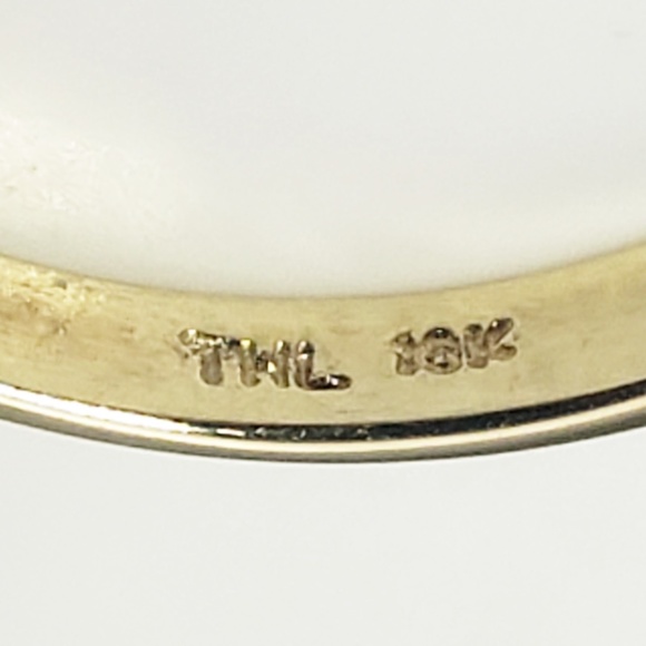 Vintage 10 Karat Yellow Gold Diamond Hoop Earrings #12813 - Picture 6 of 8